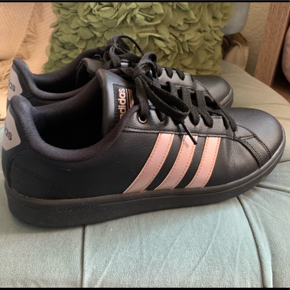 Adidas cloudfoam in black and rose gold
